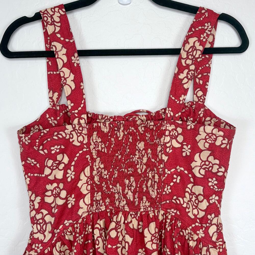 Free People Laters Baby Floral Midi Dress in Red Size XS - Picture 6 of 16